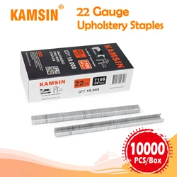 KAMSIN 7106 7110 22 Gauge 71 Series Galvanized Upholstery Staples, 9mm Crown  6 & 10mm Length, 10000PCS/Box