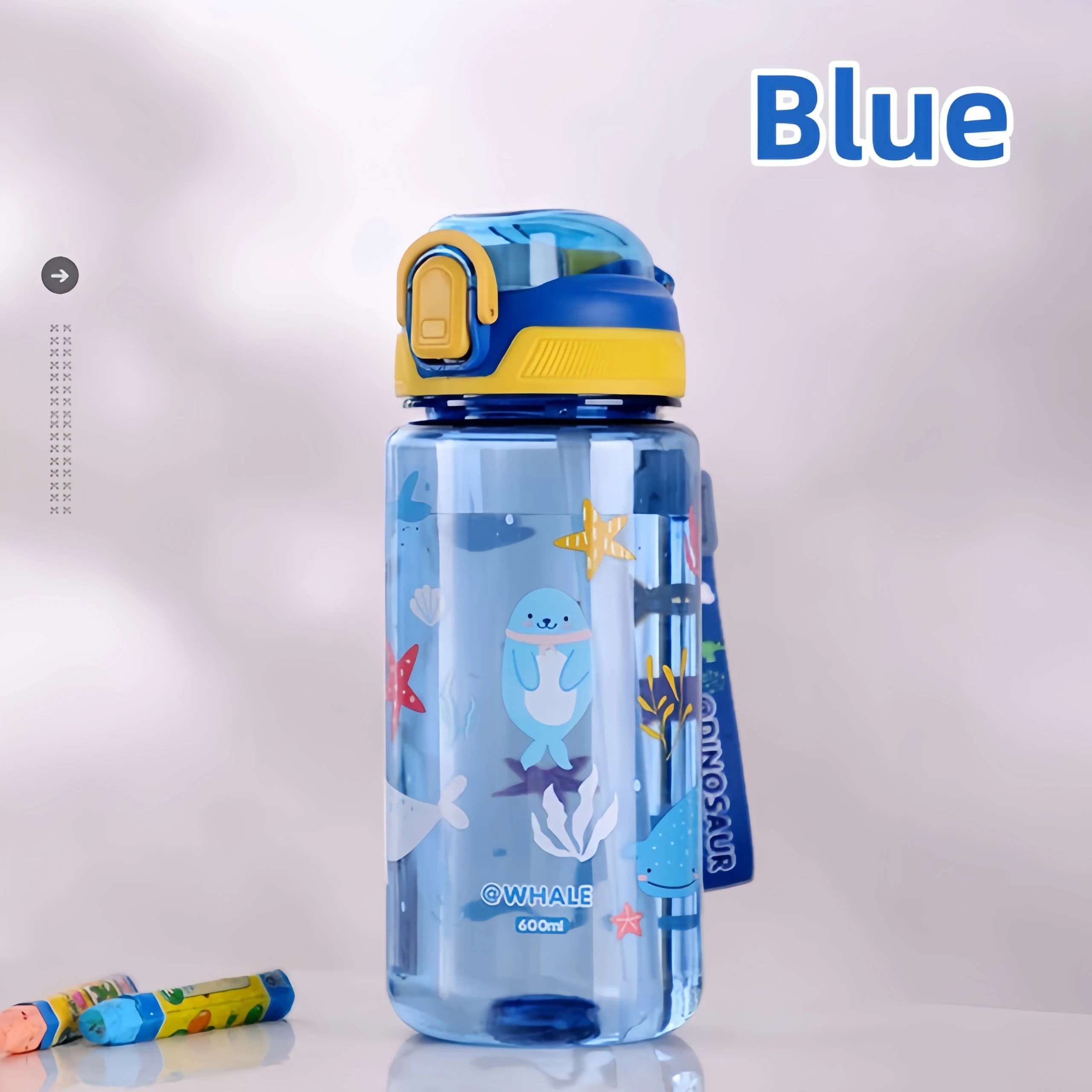 600 ml Dinosaurier Wasser Flasche Für Kinder Wasser Sippy Tasse Mit Silikon Stroh Auslaufsichere Kunststoff Wasser Flaschen Sommer Kinder Wasser Tasse