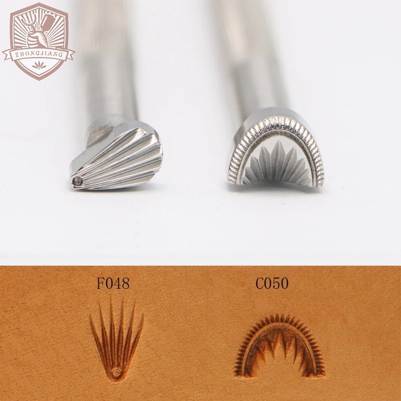 Leather Stamping Tool Carving Shell Pattern C050 F048 Carving Leather Craft Zhongjiang 304 Stainless streel Stamps