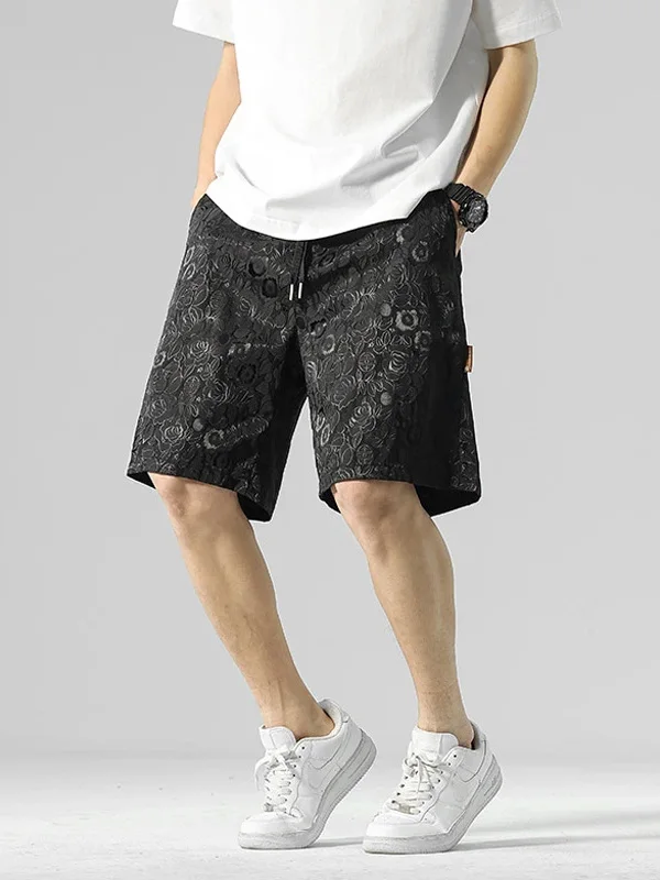 

Мужские повседневные шорты из премиального ледяного шелка, свободного прямого кроя, тонкие, модные, спортивные, летние, комфортные, дышащие, средней длины.