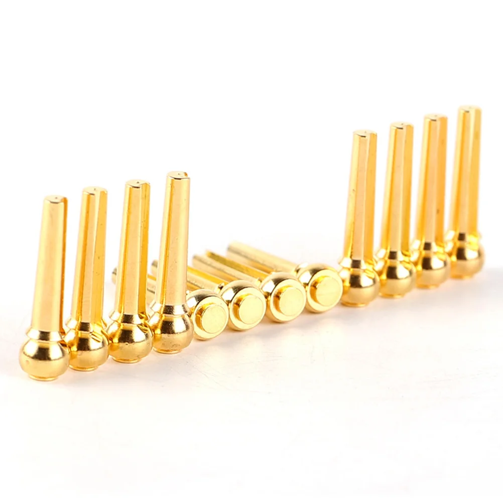 

6pcs Guitar String Studs Brass Metal Bridge Pins For Acoustic Folk Classical Guitar Replacement Durable Fit All