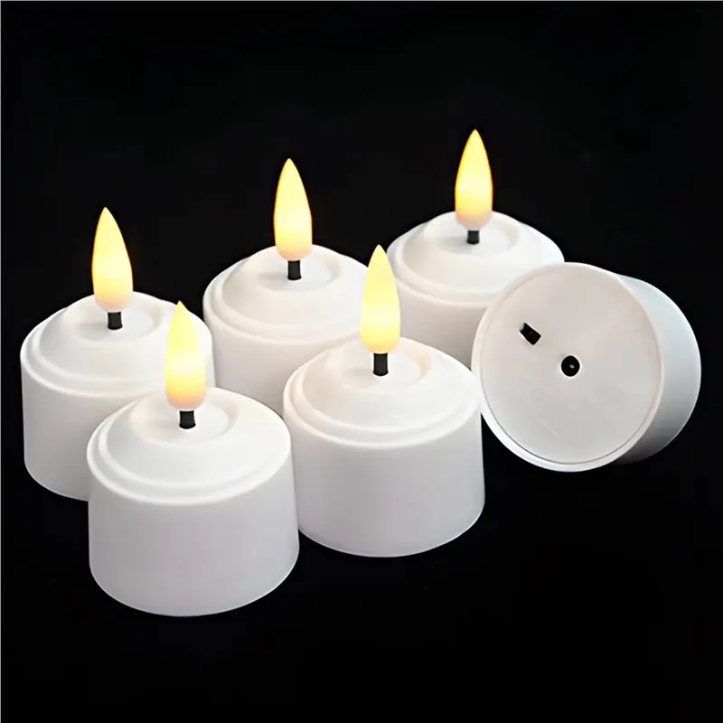 ABJO-12Pcs Lampu Lilin Tanpa Api Dengan Stasiun Pengisian Daya Remote Control Lampu Lilin LED Untuk Halloween Ulang Tahun