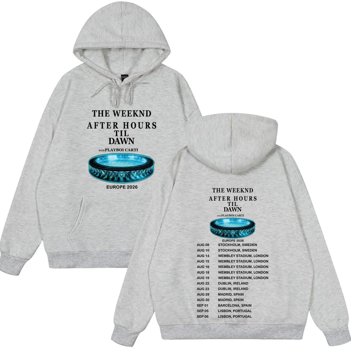 The Weeknd XO After Hours Til Dawn Print Hoodie Men Women Fashion Hip Hop Pullover Short-sleeved Loose Casual Vintage Sweatshirt
