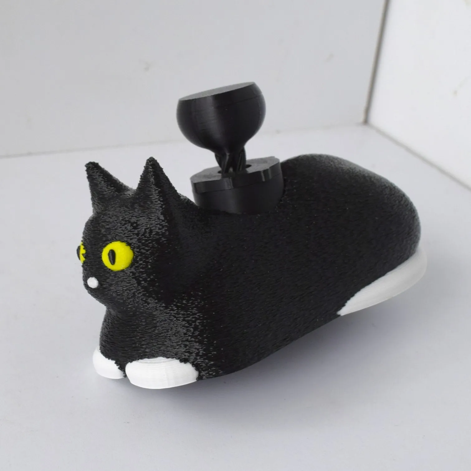 مضحك لطيف أسود أبيض الدورية القط ثلاثية الأبعاد الطباعة لعبة سطح المكتب الحلي الزخرفية الأطفال الضغط الدورية هريرة اللعب #4