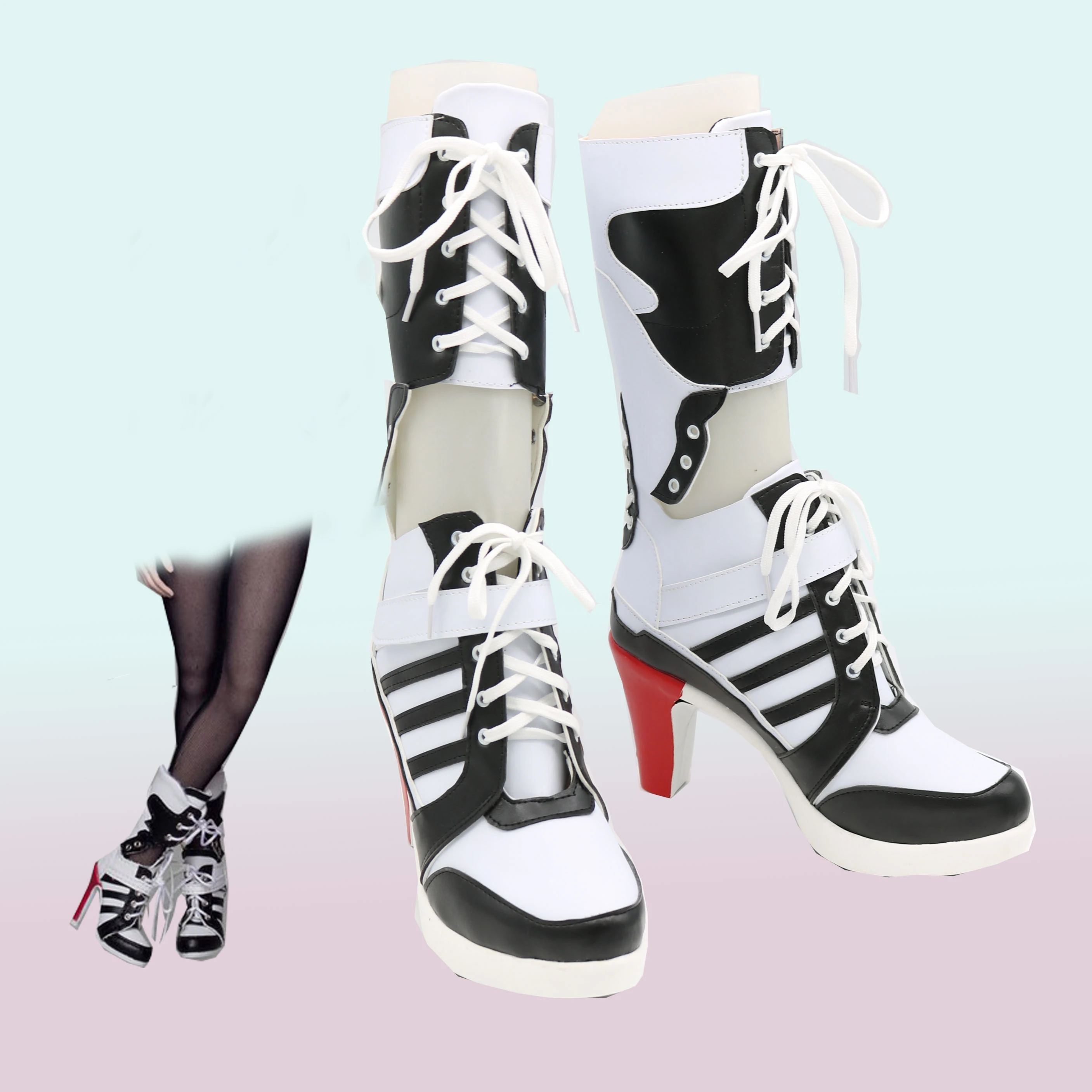 Clown Joker princesse Harleen Cosplay bottes Anime pour femmes filles Halloween Clown chaussures personnalisées