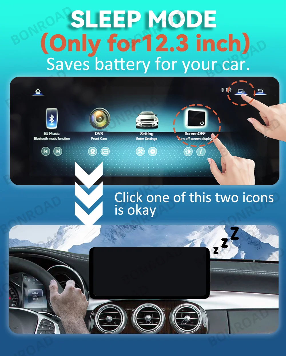 BONROAD 10.25 12.3 1920*720 2400*900 Touchscreen Auto-Multimedia-Display für Benz B-Klasse W245 W246 W242 NTG4.5 Wireless CarPlay AndroidAuto Airplay Autolink – Detail 7