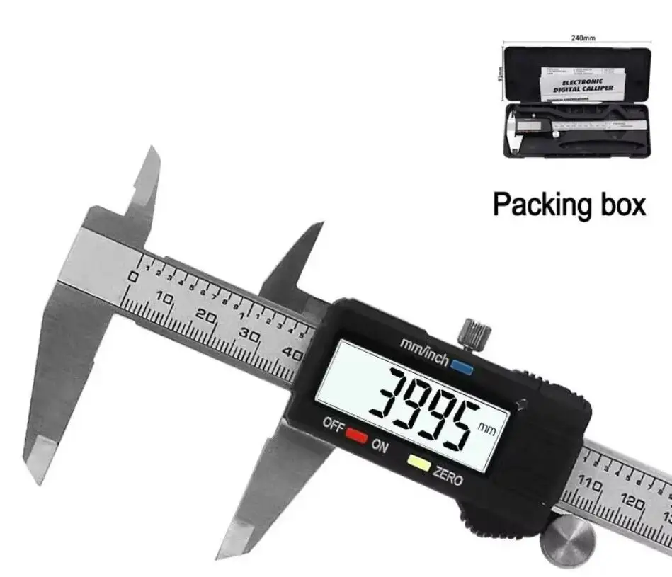 6 Inch 150mm Digital Vernier Caliper Stainless Steel Micrometer Measuring Tool Depth Ruler  LCD Digital 0.01mm High-precision