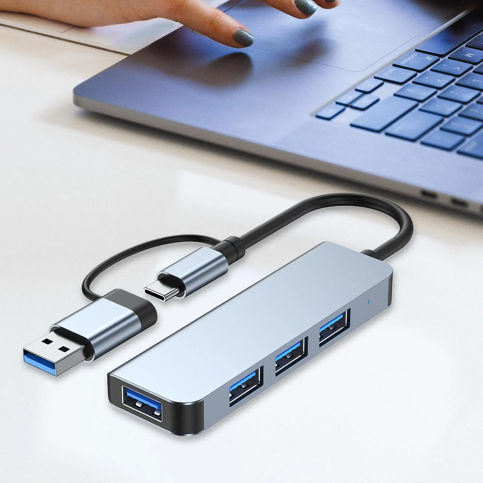 USB 3.0 Hub USB C Aluminum Alloy Station Expansion Converter for Laptop