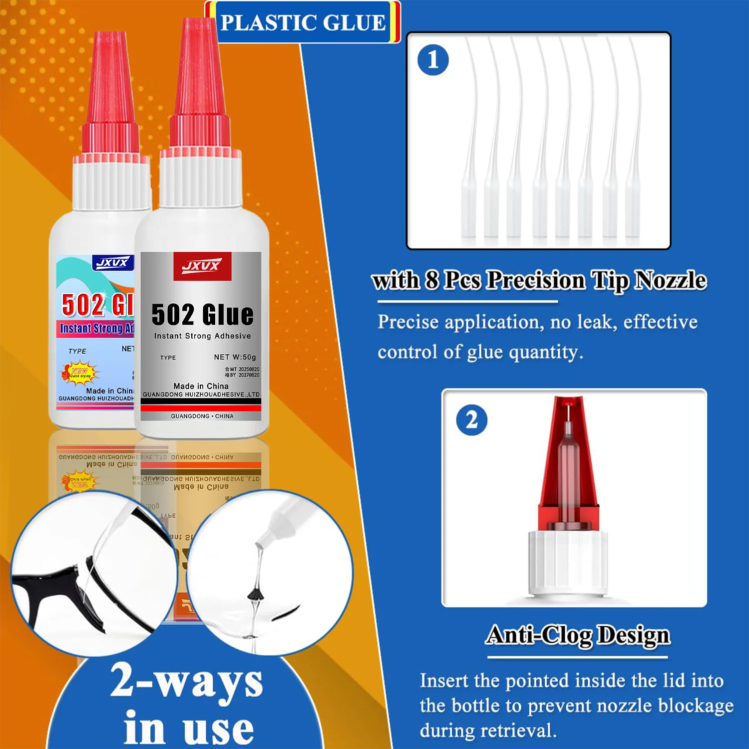 تجفيف فوري جديد 401 لاصق cyanoacrylate غراء قوي للغاية متعدد الأغراض لتجميع الألعاب والإصلاح للأطفال مناسب للمعادن والبلاستيك والجلد والمطاط والخشب