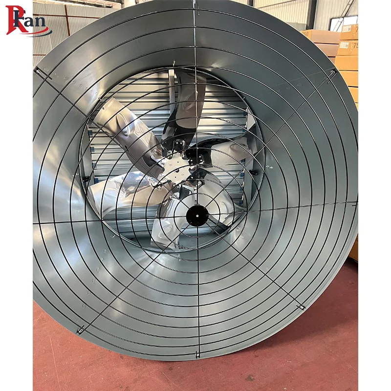 Industrial 50-Inch Ventilation Shutter Cone Fan Long Box Blade Variable Speed Exhaust