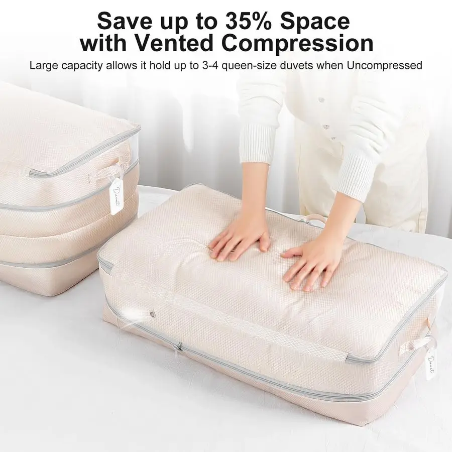 Storage Bag Large Capacity Bedding Storage Bags Ultra Space Saving Self Compression Organizer, Washable Compression Bags for Sto