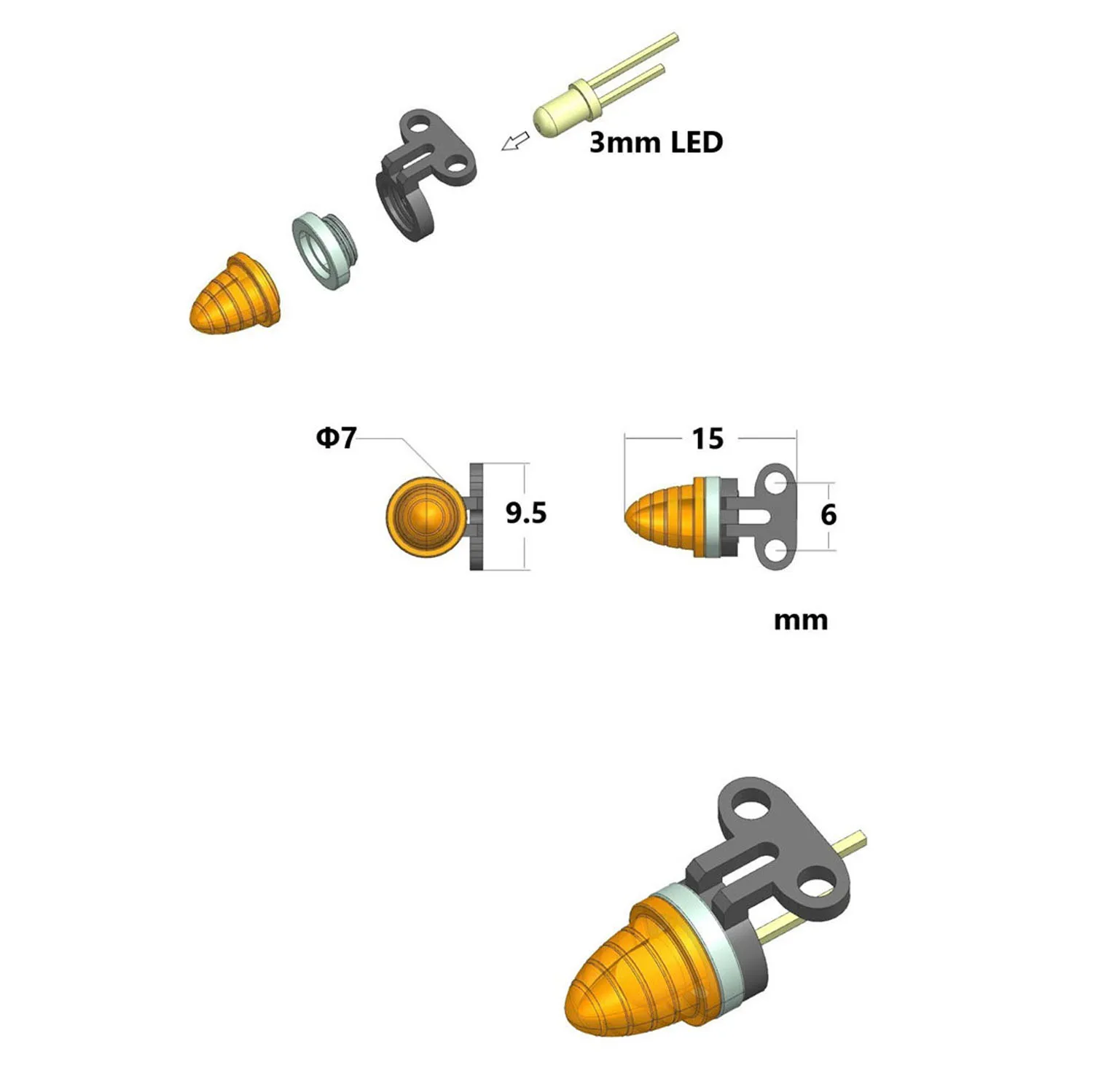 

Пластиковый светодиодный габаритный фонарь 2,2 В-3 В, задний габаритный фонарь для DIY TAMIYAYA 1/14, радиоуправляемый трактор, модель грузовика, полуприцеп, самосвал, автозапчасти