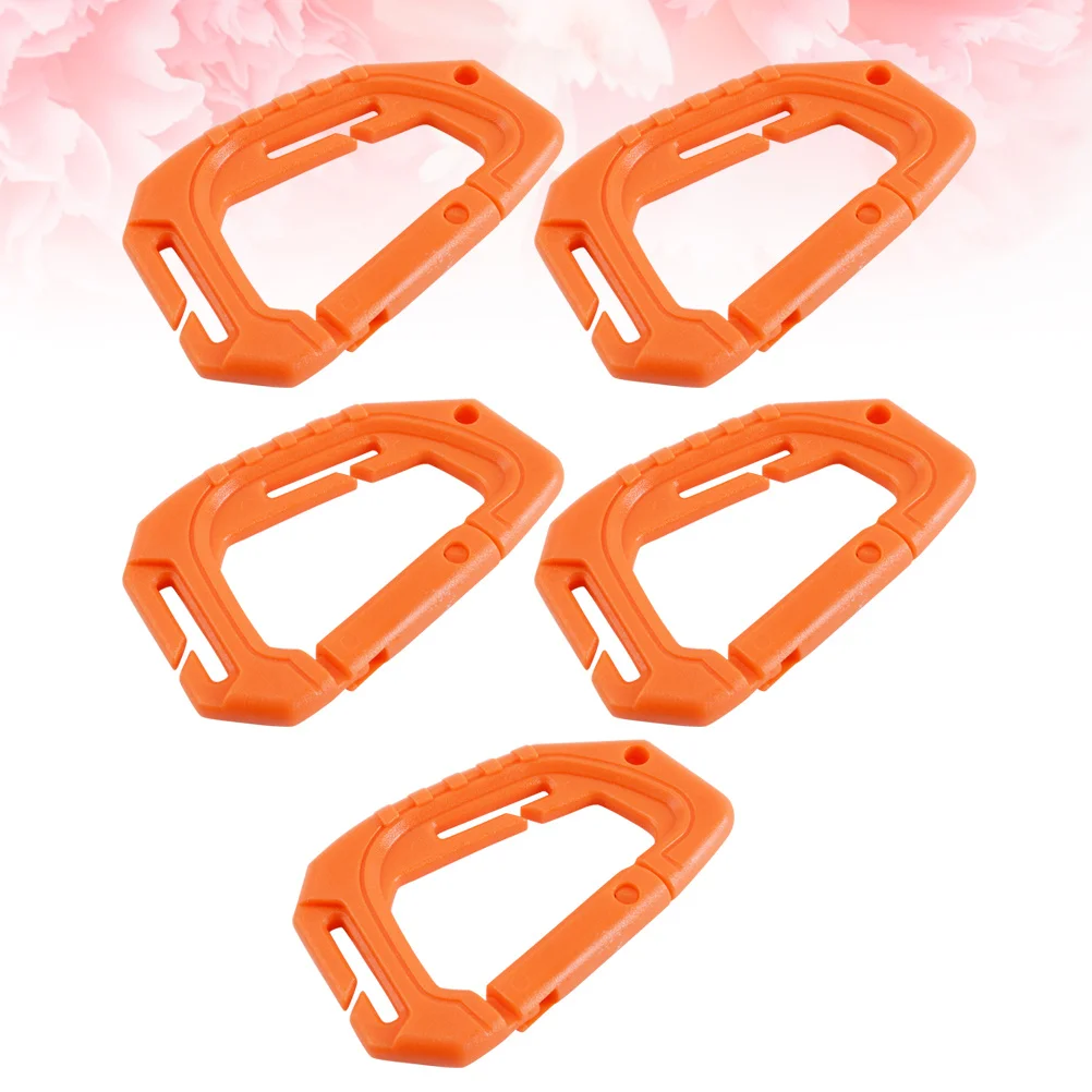 

5Pcs D Shape Buckle Multifunctional Carabiner Clips Outdoor Hanging Hooks for Camping Hiking Traveling 90Kg Load
