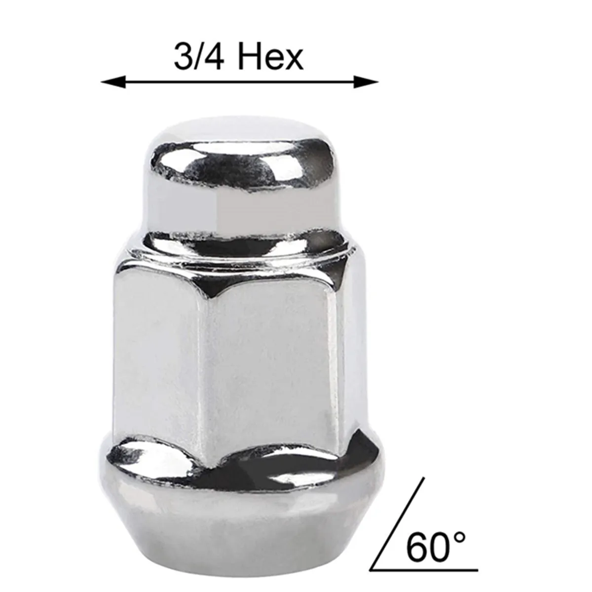 4pc Chrome  Bulge Acorn Wheel Lug Nuts M12/14x1.5/2.0 19mm REPLACEMENT Style Steel Tire Bolt Screws