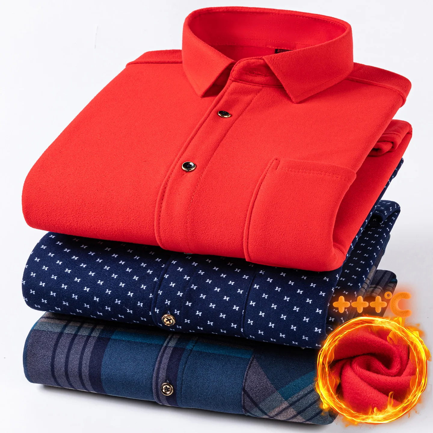 

Плюс размер 8XL 7XL 6XL Мужская толстая рубашка с длинным рукавом из флиса Теплая зима-осень Повседневная мягкая принт Повседневная термомужская одежда