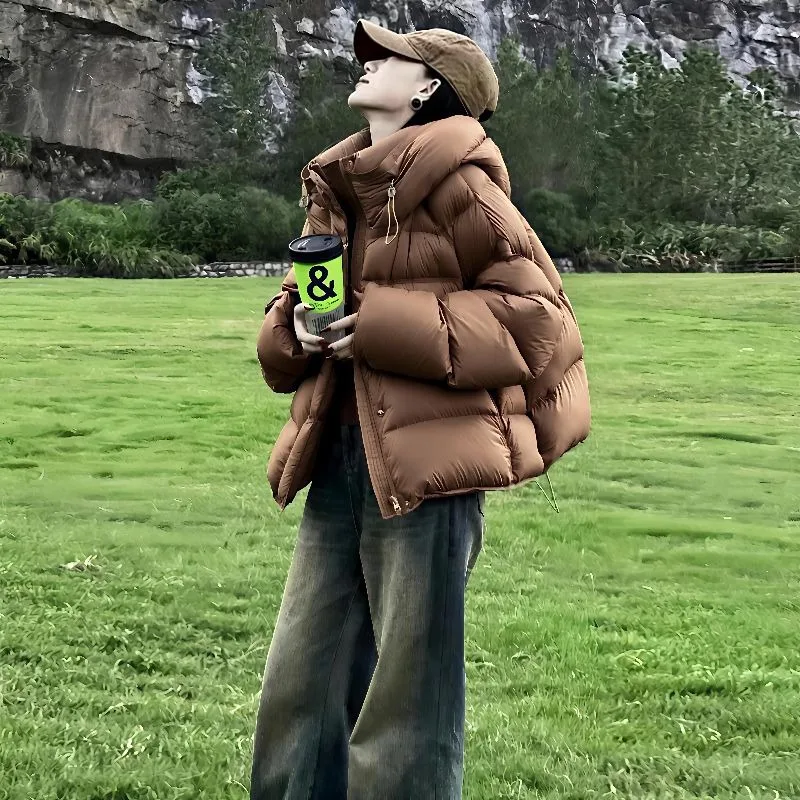 Coat Fashion Short Cotton-padded Jacket Women New Korean-style Loose Cotton-padded Jacket Petite  Breaded Outerwear Winter Coat