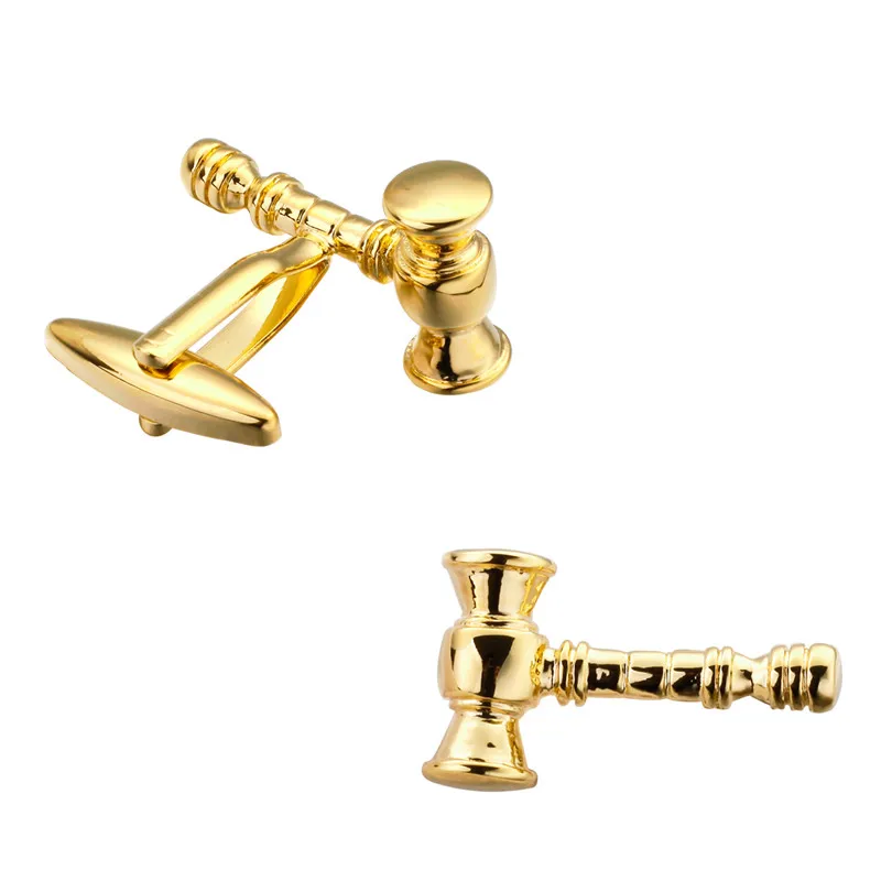 High quality judge hammer cufflinks for men's wedding French shirt cuffs branded buttons, the best choice for gift giving