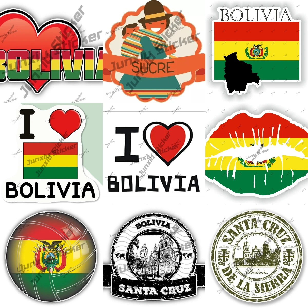 

Love Bolivia Decal Santa Cruz Vinyl Sticker Wings Lips Flag High Quality Waterproof Sticker Accessories For Car Laptop Book Suv