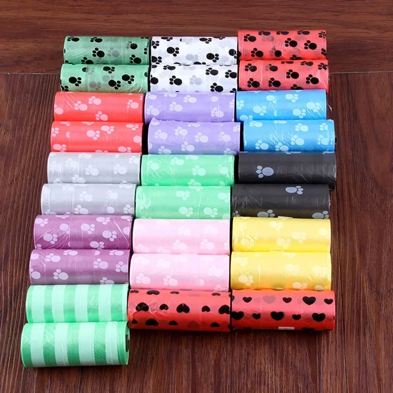 5 rollos de bolsas para excrementos de arena para gatos, bolsa biodegradable para excrementos de perros, dispensador de bolsas para excrementos de