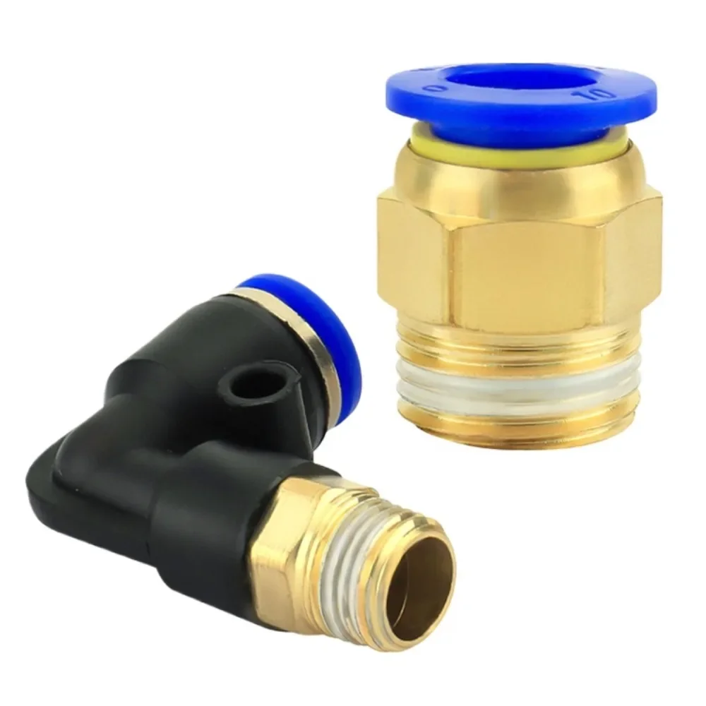 PC PL M5 M6-M22 Metric Male 4 6 8 10 12 14mm OD Tube Push To Connect Straight Elbow Brass Plastic Pneumatic Air Release Fitting