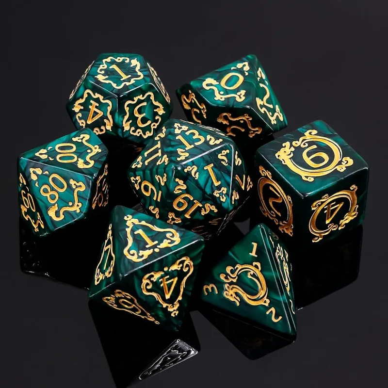 الراتنج DND النرد 7 قطع مجموعة نرد متعدد السطوح كريستال واضح ل D & D TRPG باثفندر آر بي جي صانع VX Ace مجلس لعبة لوازم الحفلات #5