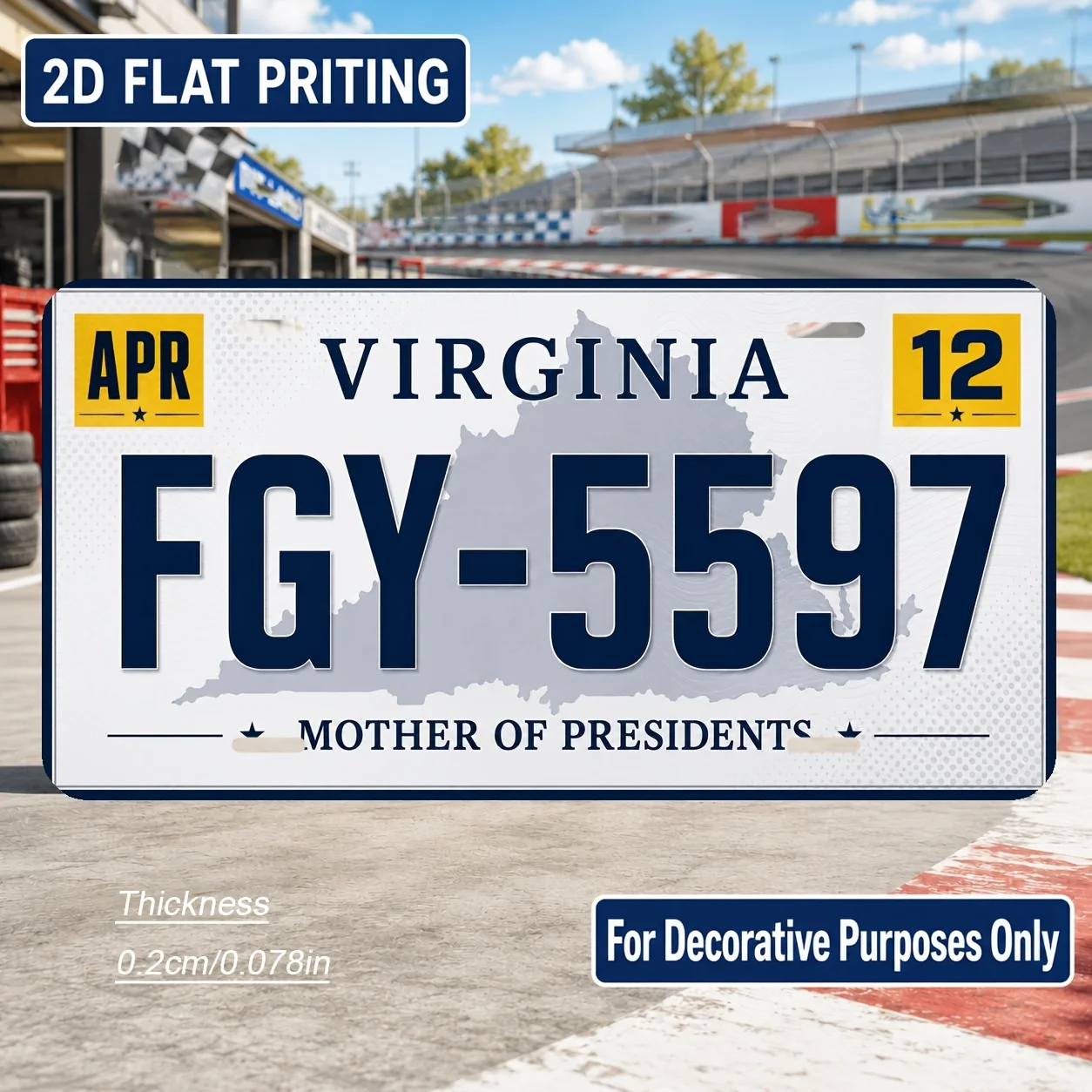 2D Flat, [2D Flat] 1pc Virginia-Themed Vintage Wall Sign - Virginia Plate Suitable for Home Decor, Bar & Outdoor Decoration, Vir