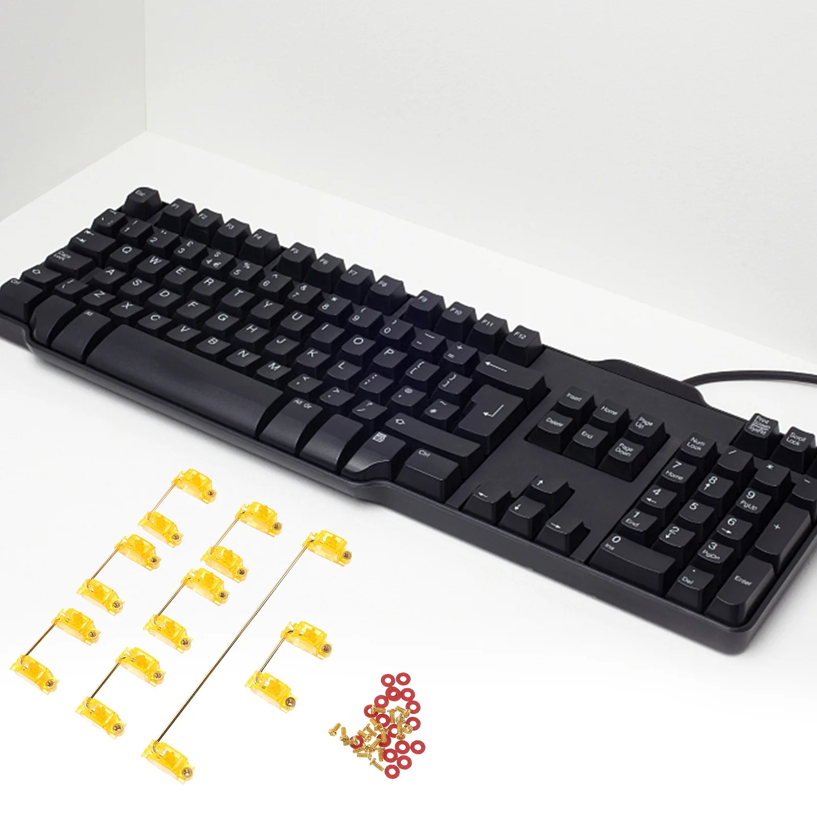 

1Set Gold Plated Satellite Key Stabilizer Premium Stainless Steel Mechanical Keyboard Satellite for Large Keycap Mount