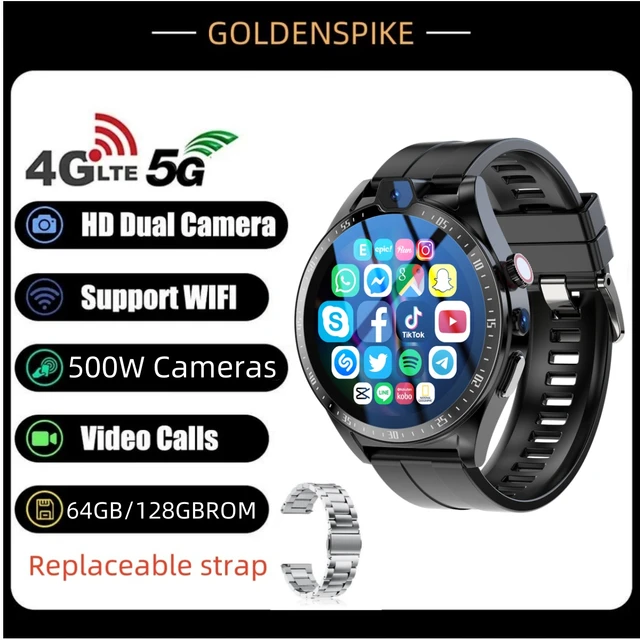 2024 L01 4G Android Smart Watch 400 400 IPS With 500W Dual Camera Heart Rate GPS WIFI 4GB 128GB Bluetooth Smartwatch For Men AliExpress