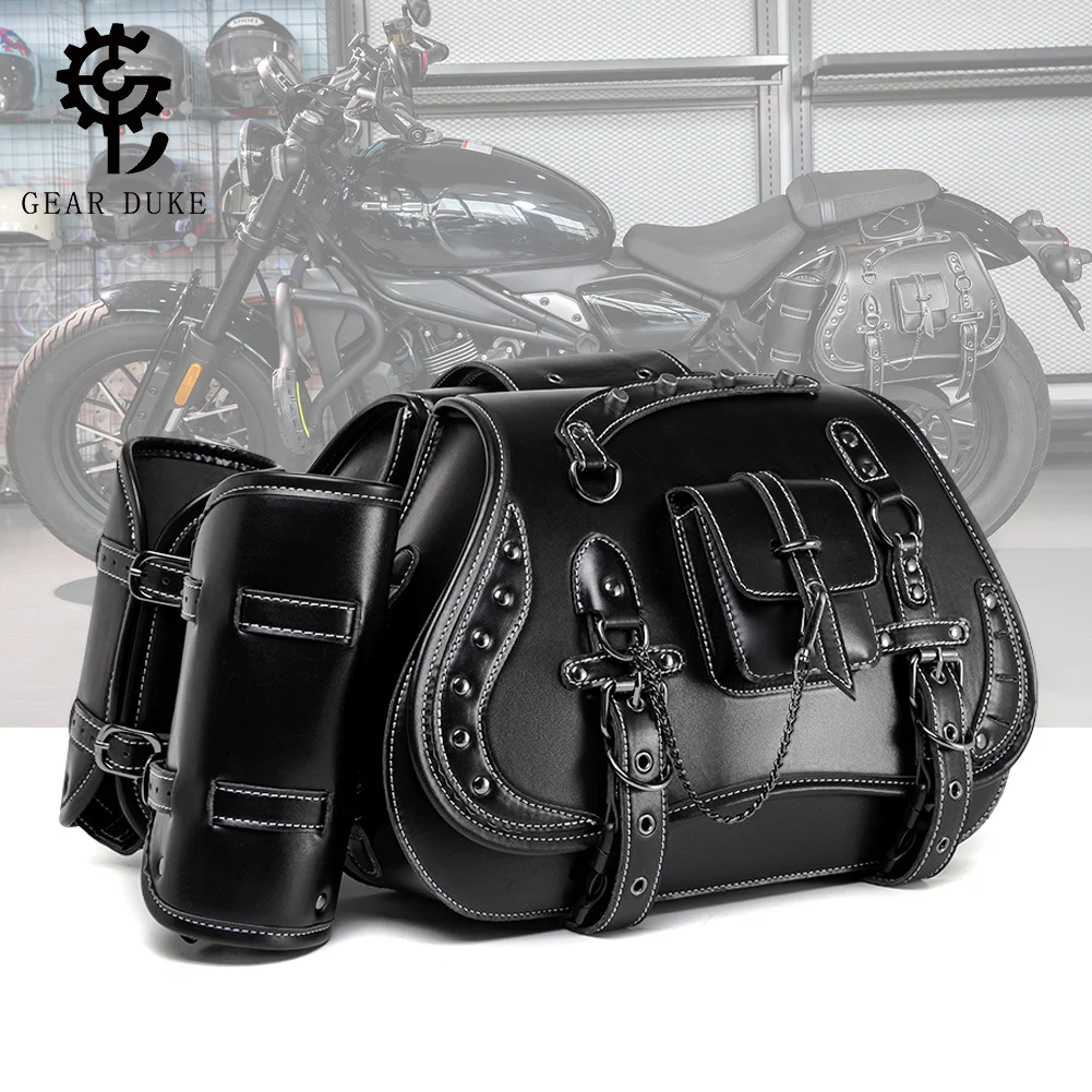 

European and American punk Harley Cruiser Crown Prince modified side bag, motorcycle tool side bag, saddle bag, side bag