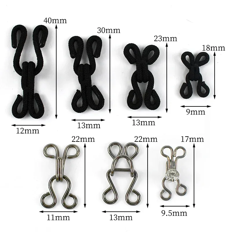 30/50Sets Metal Invisible Hook Button Adjuster Buckles Bikini Bra Pants Skirt Jacket Underwear Sewing Craft Supplies Accessories