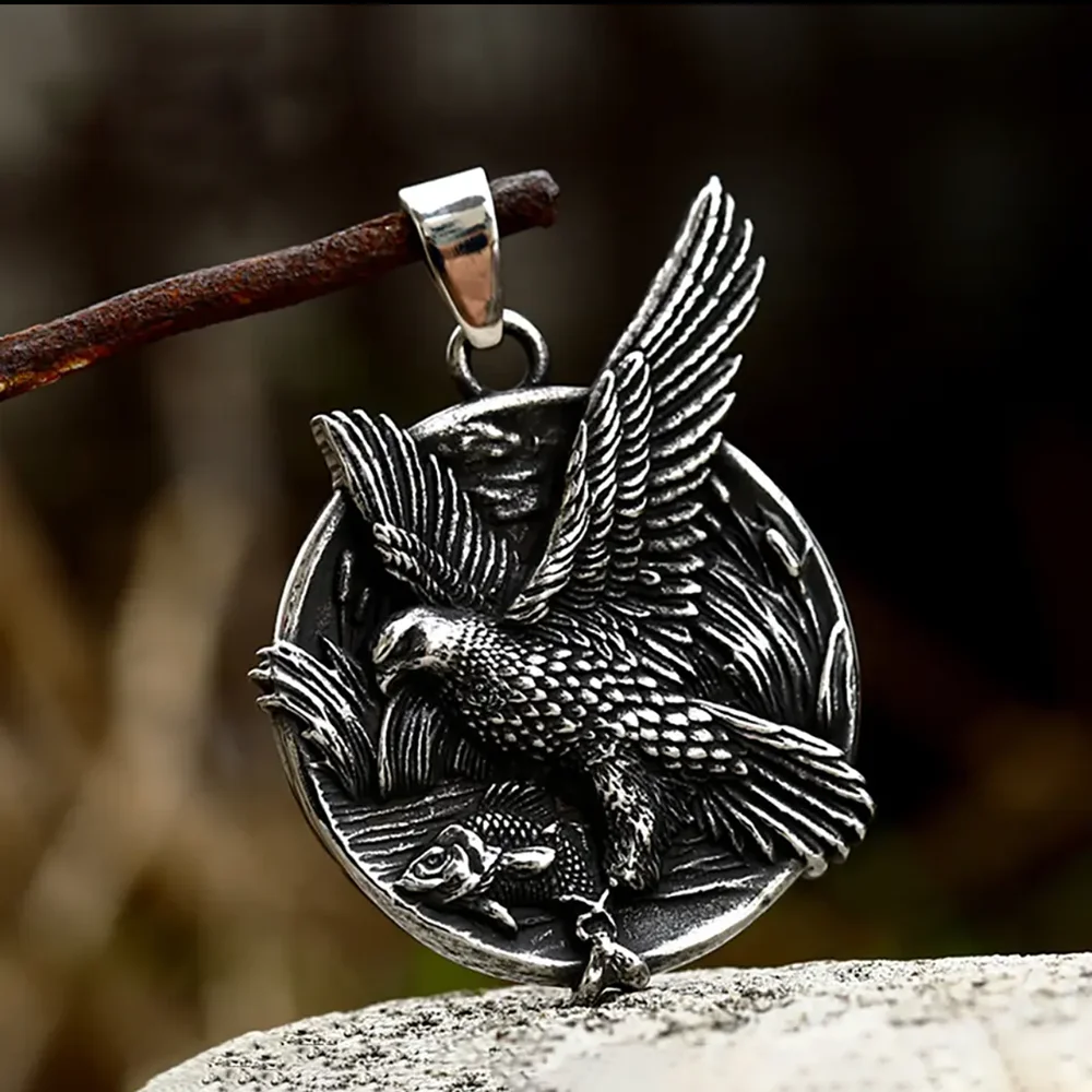 

1Pc Vintage Nordic Viking Charm Eagle Fashion Women/Men Pendants DIY Necklace Accessories Wholesale