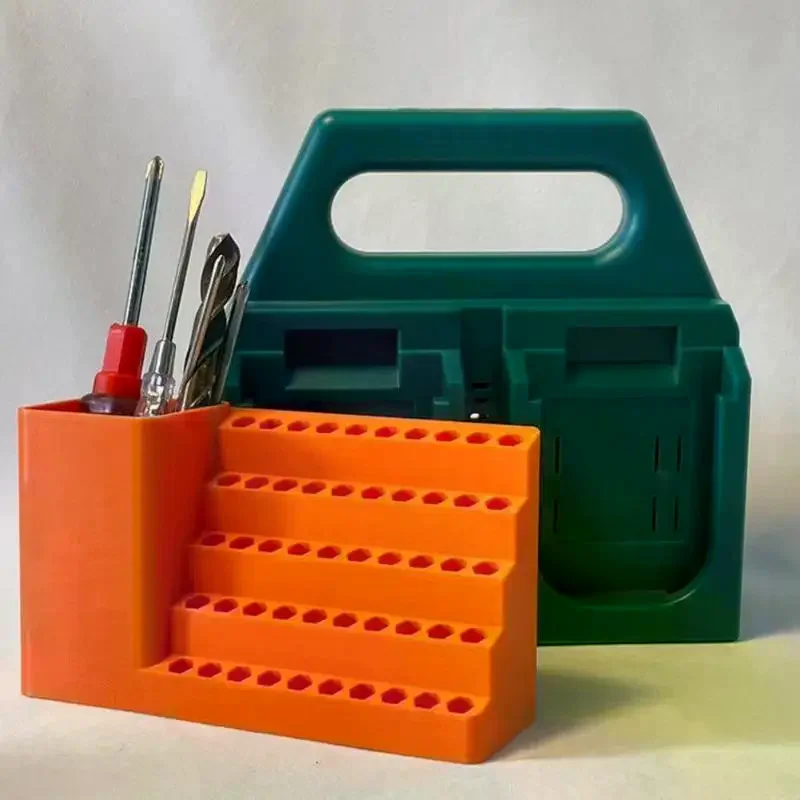 1Pcs Screwdriver Head Storage Toolbox Hole Board Screwdriver Stand Hex Shank Organiser Drill Holder 50 Holes Bit Organiser