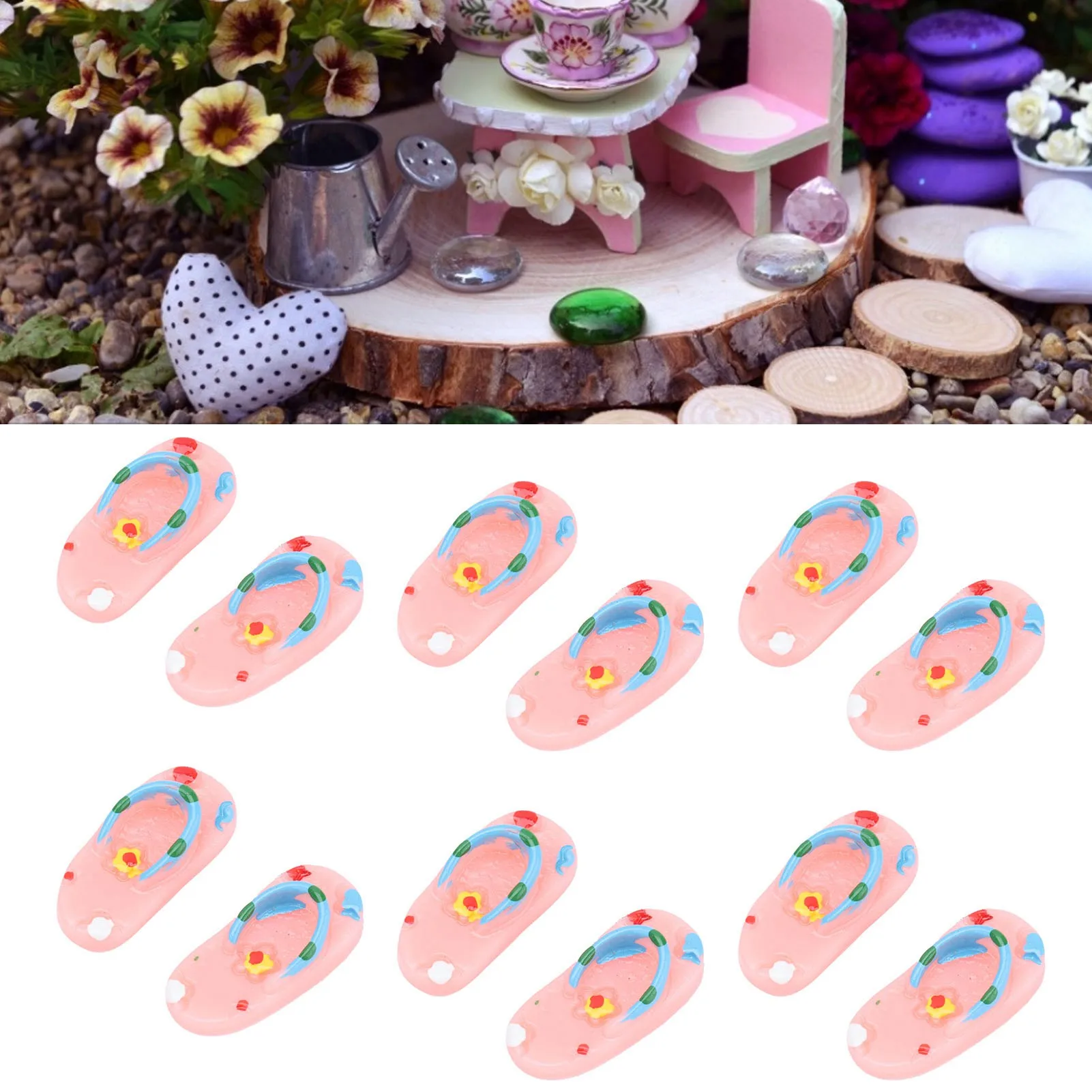 ZK40 Mini Flip Flops Simulation Miniature Scene Models Dollhouse Accessories for Above 3 Years Old