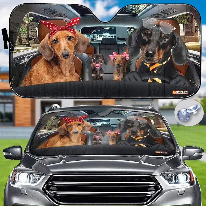

Солнцезащитный козырек Dachshund для семейного автомобиля, солнцезащитный козырек для лобового стекла таксы, солнцезащитный козырек для собак, подарок такса, чехол для лобового стекла автомобиля