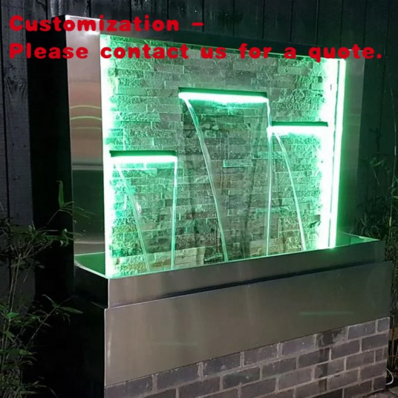 custom.Custom Made Modern Multi Color Led Outdoor Fountain Spillway Waterfall