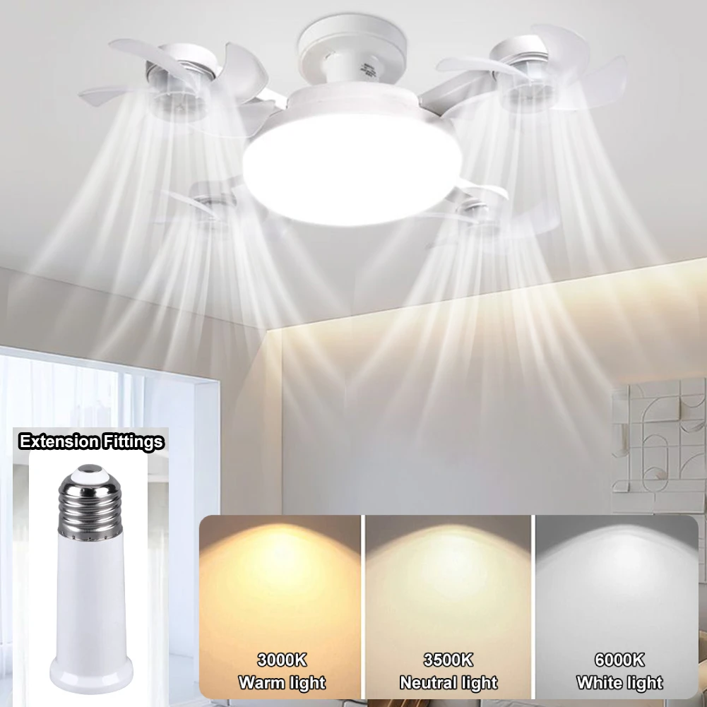 

Intelligent ceiling light electric fan light Kitchen high wind power Silent Easy to clean e27 Screw Fan Light Restaurant Fan Eye