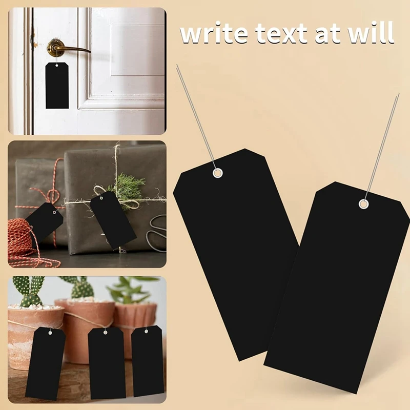 100 Pieces 4 3/4Inch X 2 3/8Inch Plastic Shipping Tags With Wires Blank Labeling Tags Waterproof Hang Tags