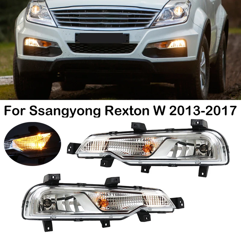 For Ssangyong Rexton W 2013-2017 Front Bumper Fog Light Daytime Running Light DRL Driving Lamp Fog Lamp 8320108C00 8320208C00