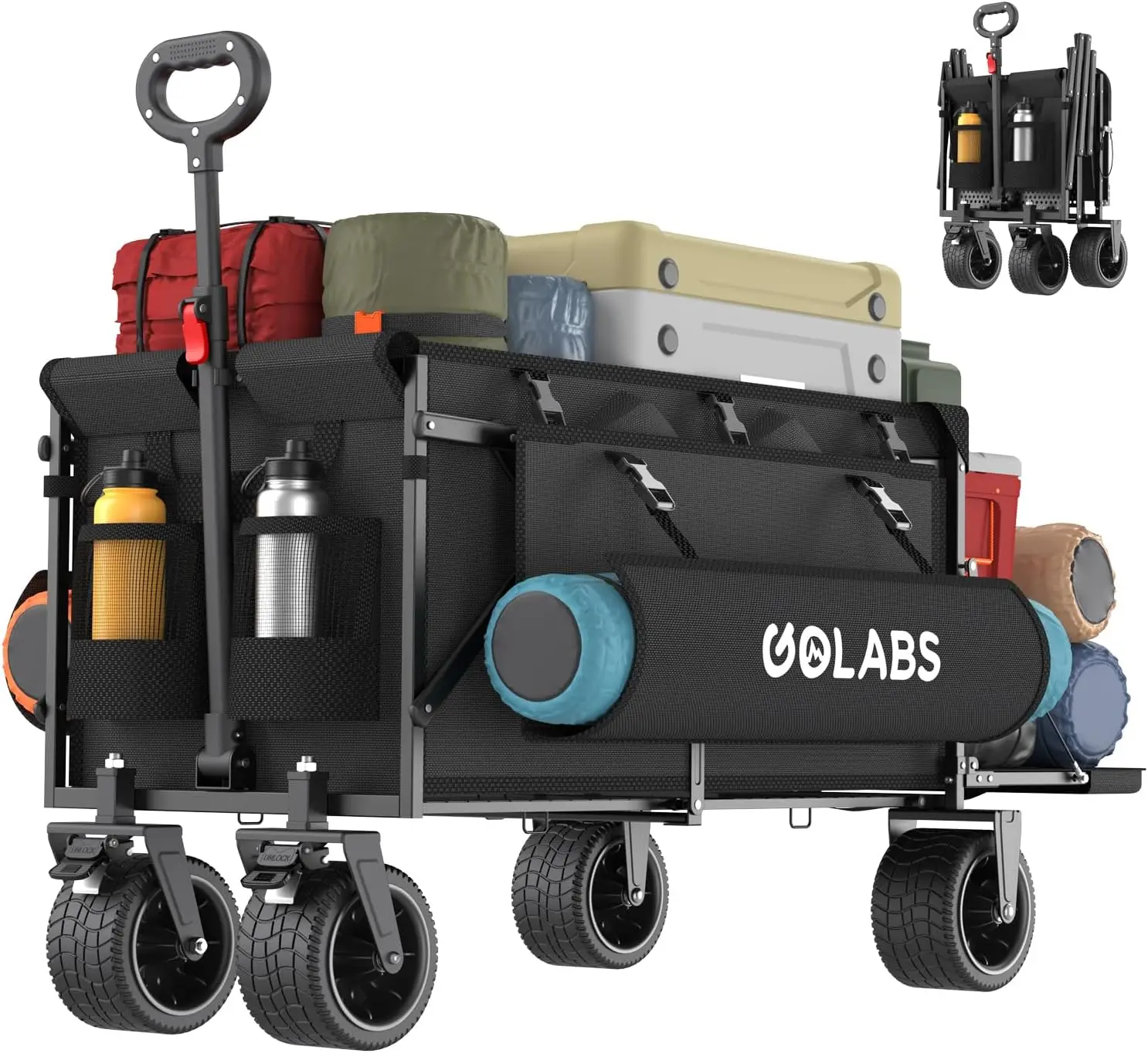 Collapsible Wagon Cart, 560lbs Load, 280L Heavy Duty Foldable Cart | 7