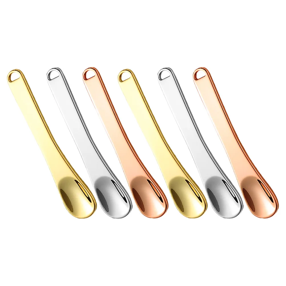 

6pcs Zinc Alloy Facial Spatula For Skincare Face Mask Eye Cream Spoon Smooth Edge Portable Mini Scoop Lotion Spatula
