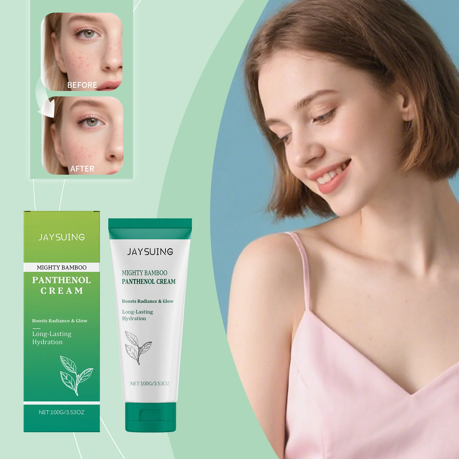 Jaysuing-crema hidratante de niacinamida, 100g, Control de aceite, cuidado de imperfecciones, crema facial para la piel propensa del acné, minimiza los poros, matificante