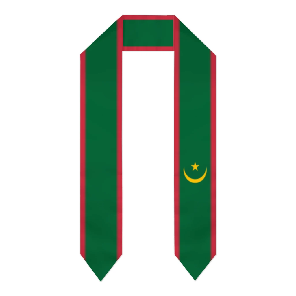 

Выпускной пояс, шарф с флагом Мавритании, шаль, палантин, сапфировый синий со звездной полосой, аксессуар для бакалавра, лента 180*14 см