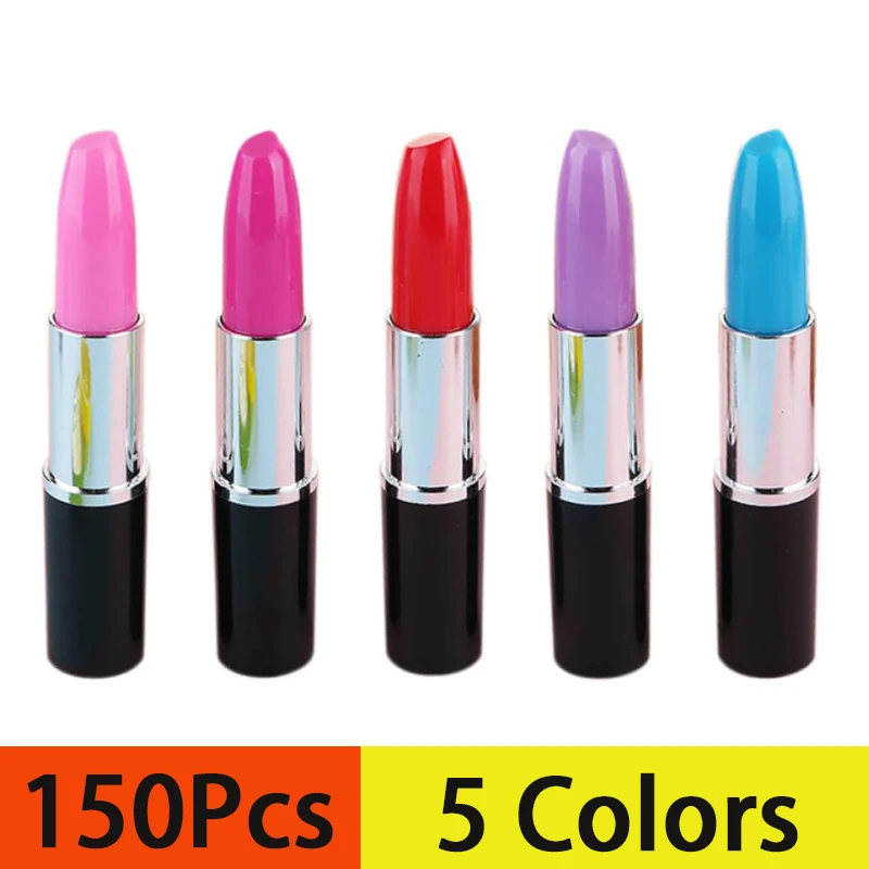 150Pcs Ballpoint Pens Black Ink Ball- Point Pen Lipstick Beautiful Lipstick Pen Funny Signature Pens Lipstick Ballpoint Pens