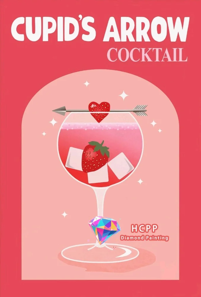 Cupido Pijl Manhattan Bloody Mary Cocktail Diamant Tekenset Vierkant Ronde Diamant 5D DIY Mozaïek Handgemaakt Kunstcadeau Woondecoratie