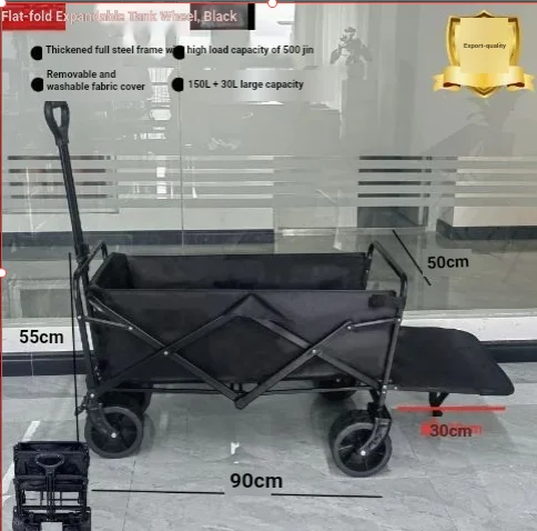 outdoor camping hand push sofa storage picnic cart，Multifunctional folding camp cart