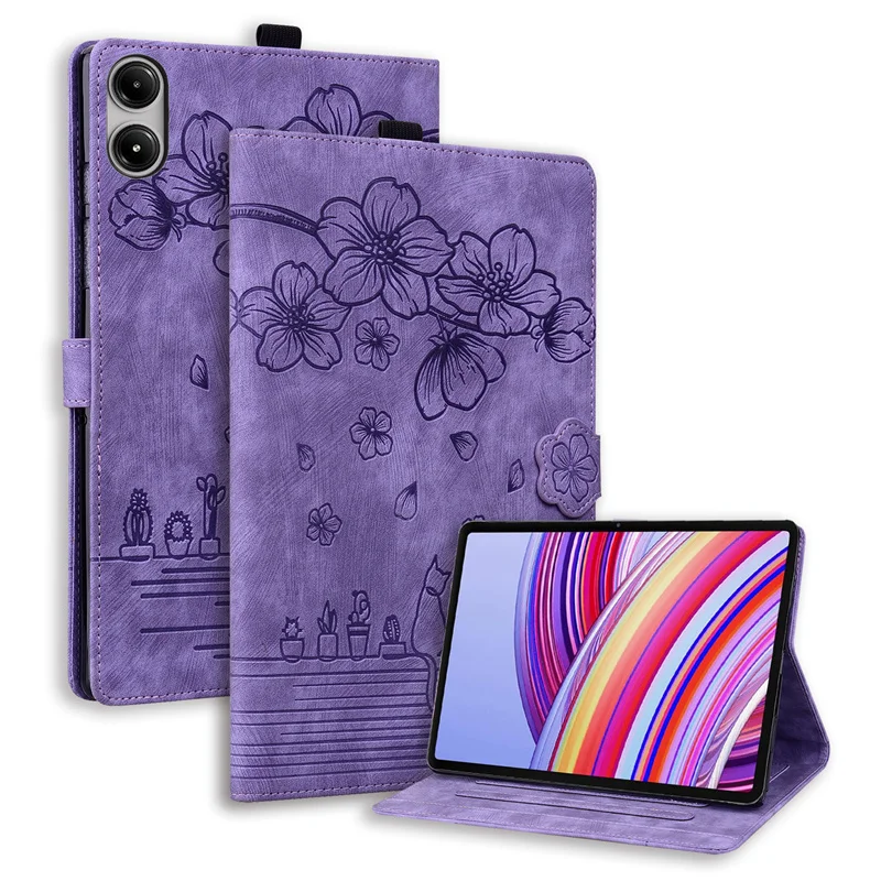 Tablet Cover For Xiaomi Redmi Pad 2 Pro 12.1'' Case Embossed Flowers PU Leather Wallet Flip Stand Cover For Redmi Pad 2 Pro 2025