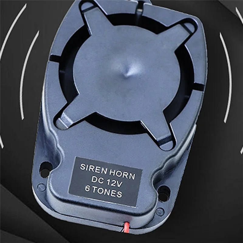 A98Z Alarm Horn Small Siren Horn 12V Six-Tone 110 Points Small Size And Easy To Install High Decibel Flat Body Small Siren Horn