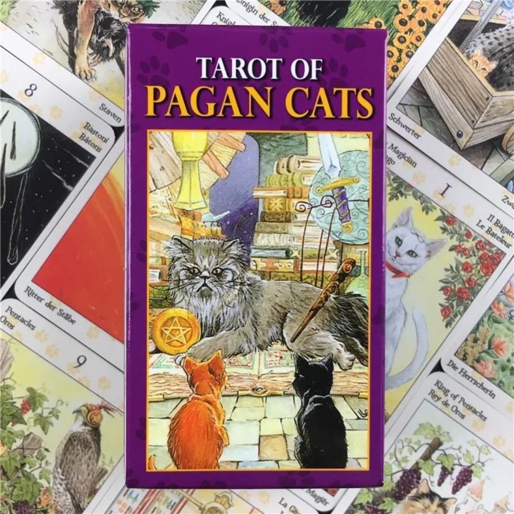 

Tarot Cards Mini Size Tarot of Pagan Cats All English Tarot Board Game Cards Family Gathering