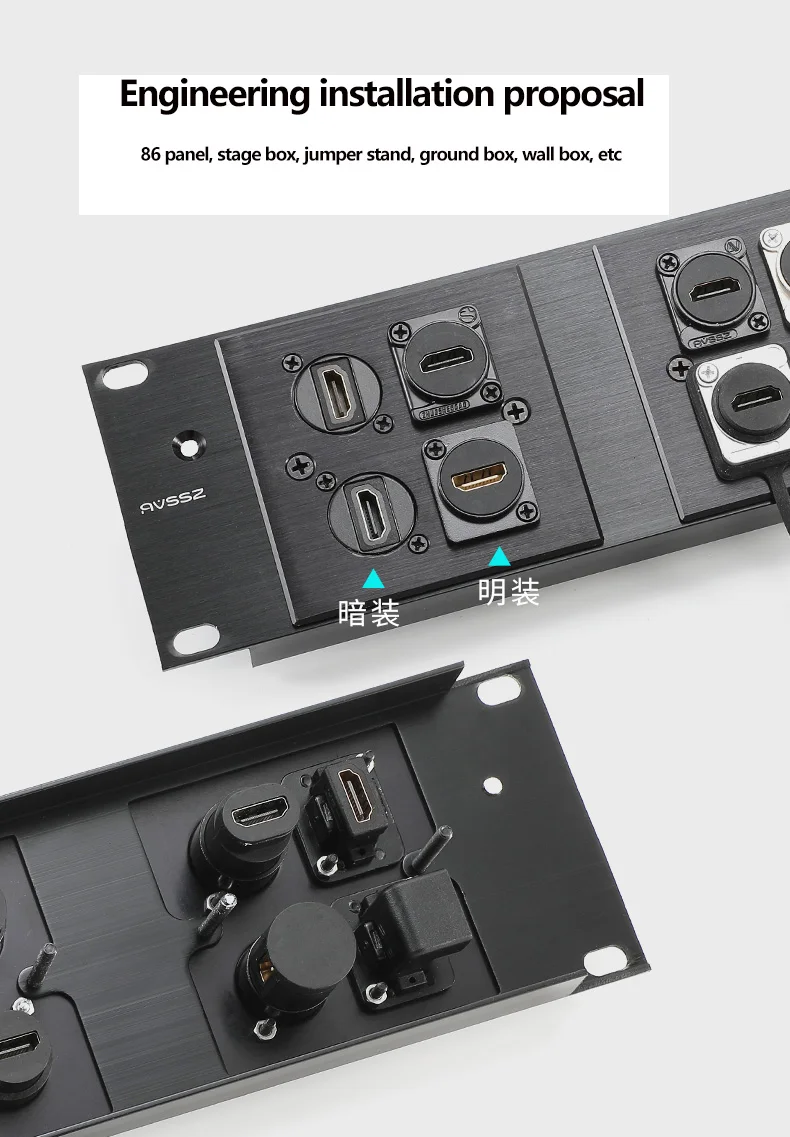 D-نوع AHDMI-C وحدة عالية الوضوح محولات الصوت والفيديو أنثى ل 86 لوحة صندوق معلومات البلوز قوس التثبيت