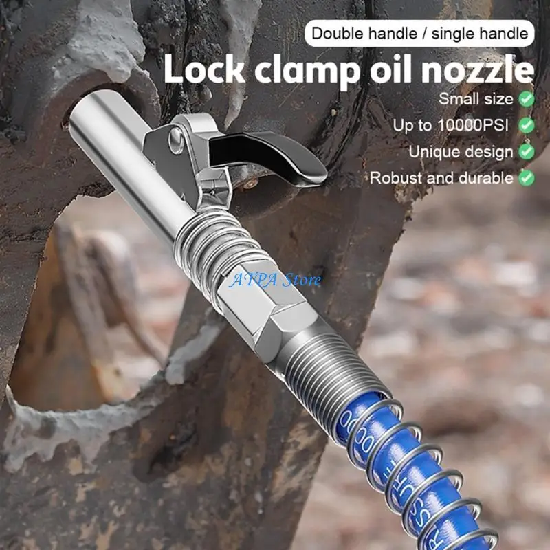 

U13C Grease Guns Fitting Coupler Grease Guns Quick Release Coupler 1/8" NPT with Easy to Lock Handle 10000PSI High Pressure